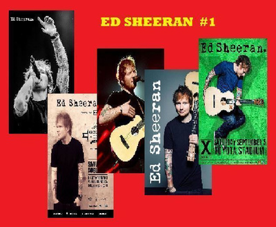 ED SHEERAN --- julistesetti 5kpl --- 21cm x 30cm #1