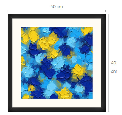 Uusi abstrakti Art Print paspis & kehys 40 cm x 40 cm