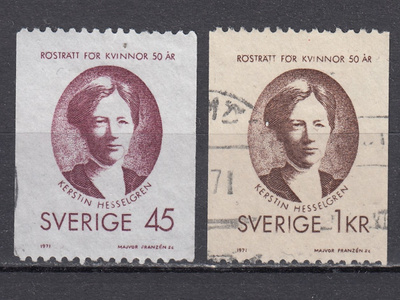 Ruotsi 1971 Fa 721A, 722  Kerstin Hesselgren