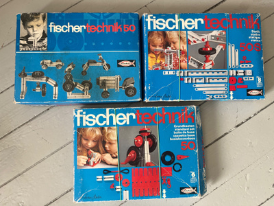 Fischertechnik 50S ja 50 -rakennussarjat vintage (3 kpl)