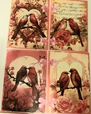 Korttikuvat LINNUT / 4 kpl -setti / A6