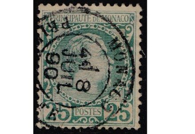 Monaco 1885 Kaarle III 25c o