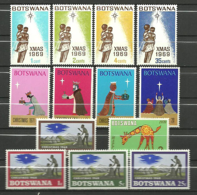 JOULU-aiheisia merkkejä, sarjoja BOTSWANA **
