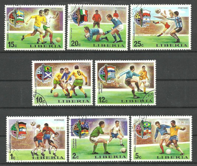 JALKAPALLO urheiluaiheinen sarja MM'74 LIBERIA o