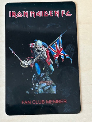 IRON MAIDEN FAN CLUB MEMBER -JÄSENKORTTI