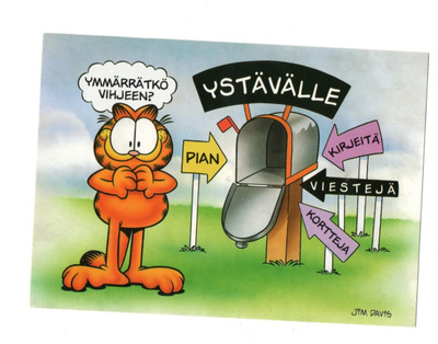 YSTÄVÄLLE ...°YMMÄRRÄTKÖ VIHJEEN°?... -KORTTI / Karvinen
