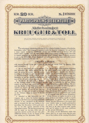 OKK 1928 Kreuger & Toll Ab Ruotsi
