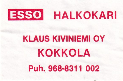 Kokkola, Klaus Kiviniemi Oy, ESSO Halkokari   8/8