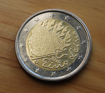 Suomi 2016 2 € Eino Leino UNC