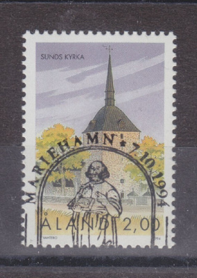 Åland 1994 Sundin kirkko ep. leimattuna.
