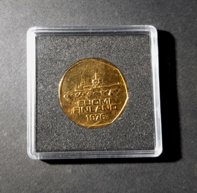 5 markkaa. 1976. kullattu. kaplelissa.