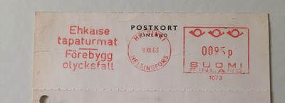 Viestileima: Ehkäise tapaturmat/Förebygg olycksfall 9.XII.63