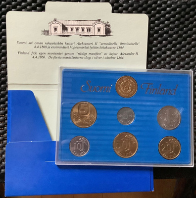Rahasarja 1989 Suomen Rahapajan leimakiiltoiset metallirahat