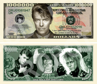 UUSI DAVID BOWIE SETELI * DOLLARI - ILMAINEN TOIMITUS !
