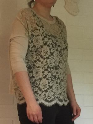 Benetton väljä beige pitsi paita M/L
