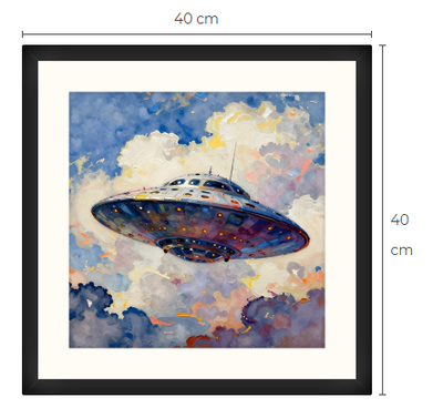 Uusi uniikki UFO Sci-Fi art print taulu 40 cm x 40 cm