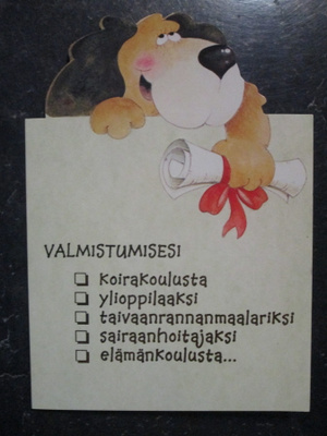 KULKEMATON VALMISTUMISEN JOHDOSTA ONNITTELUKORTTI