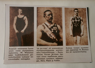 Weckman, Järvinen, Åhlman - kuva vanhasta kortista, ei p.