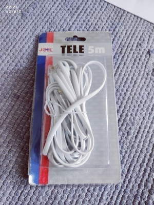Puhelinkaapeli 5m, Telejatkojohto, RJ11-RJ11