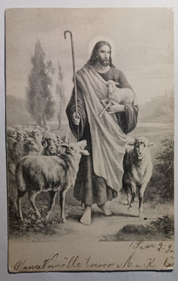 Jeesus ja lampaat, vanha mv pk, p. 1905