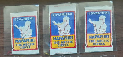 Rovaniemi Napapiiri vintage kangasmerkki