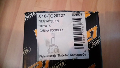 Toyota Vetonivelen suojakumi K27 016-TO20227 822001
