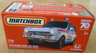 Honda N600 Off Road Rallye 2 Door White 1970 Matchbox 1:64