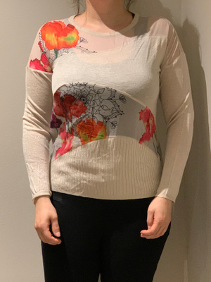 Desigual vaaleanbeige neule kukilla koko S