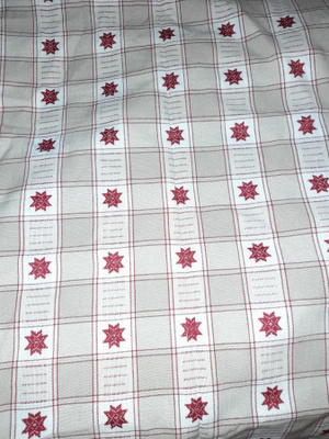 Sisustuskangas 205x126cm  harmaa punainen