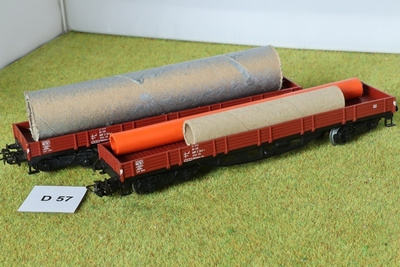 #D57 Märklin 4514 avolavavaunu 2 kpl + kuorma