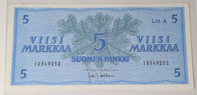 5 Markkaa 1963 Litt. A I0349252