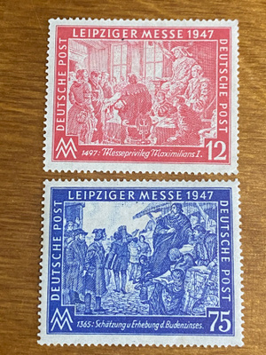 SAKSA 1947 LIITTOUTUNEET YHTEISET LEIPZIGIN MESSUT PARI**
