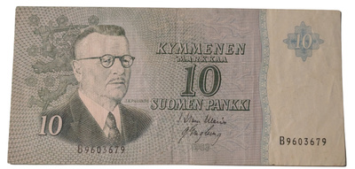 10 Markkaa 1963 ilman Litt B9603679