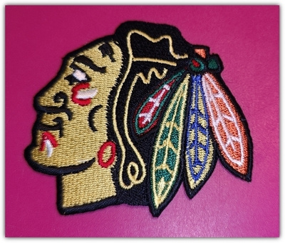 NHL - Chicago Blackhawks -kangasmerkki / haalarimerkki