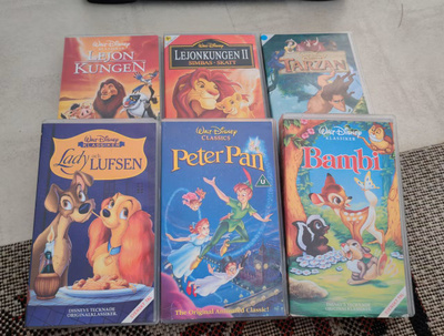 6kpl Disney VHS kasetteja