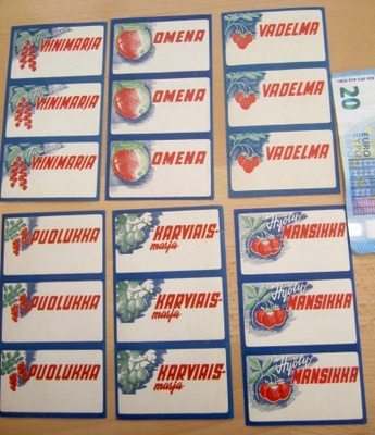 VANHOJA Etikettejä Hillo? 6 Arkkia x 3 kpl
