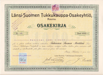 OKK 1917 Länsi-Suomen Tukkukauppa Oy Rauma John Nurminen
