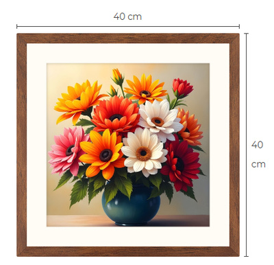Uusi kukka taulu koko 40 cm x 40 cm kehyksineen