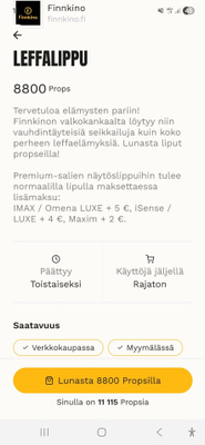 Finnkino leffalippukoodi