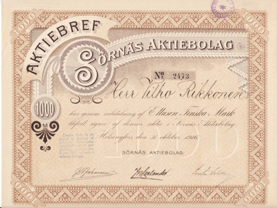 OKK 1916 Sörnäs Ab pörssi, Helsinki