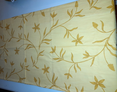 Keltainen köynnös verho kappa noin 50x288cm