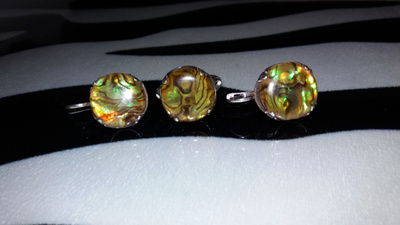 Vintage hopea Fire Agate sormus & korvakorut Maksico 925