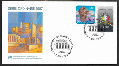YK Genf - Käyttömerkit FDC  (Mic. 152-153)