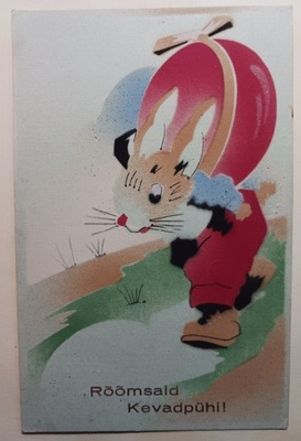 Pupu kantaa jätti-Pääsiäismunaa, virol. Pääsiäispk, p. 1935