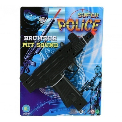 Super Police, Konepistooli Äänillä, 22.5x16.5cm, musta UUSI