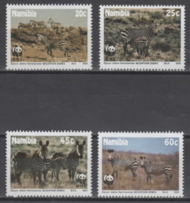 (S0514) NAMIBIA, 1991 (WWF. Mountain Zebra). Mi ## 702-705