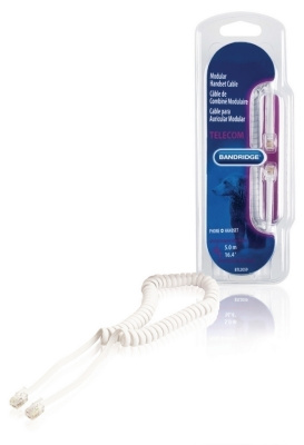 Bandridge Kuulokekaapeli RJ10 (4P4C), kierretty, 5m *UUSI*