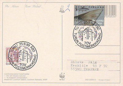 ERIKOISLEIMA , Turun Postimerkkikerho 70v, Turku 25.9.1999