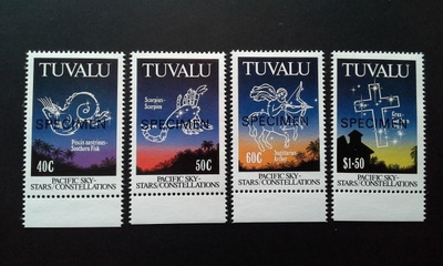 Tuvalu 1992 4 kpl sarja** "SPECIMEN" Scott 586-589