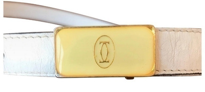 CARTIER BELT  LEATHER WHITE 85 cm